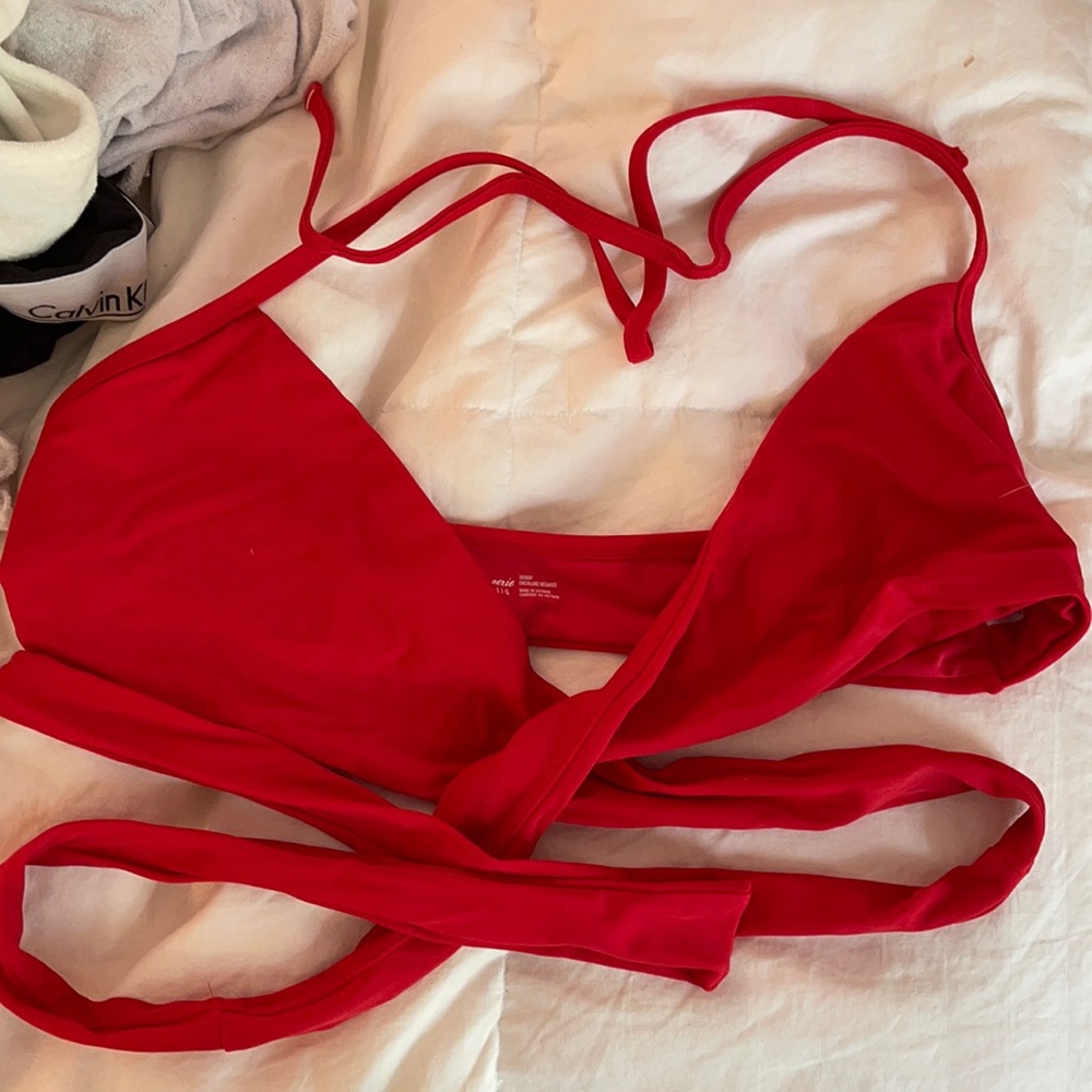 Red aerie bikini top